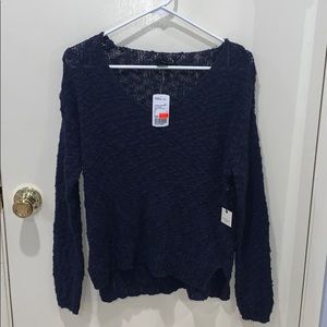 Forever 21 Dark Navy Blue V-neck Sweater